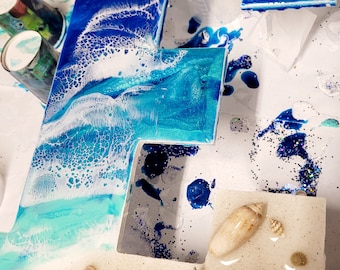 ocean letters, resin letters, letter decor, personalized letters, custom letters, coastal decor, beach decor, nautical decor, ocean theme