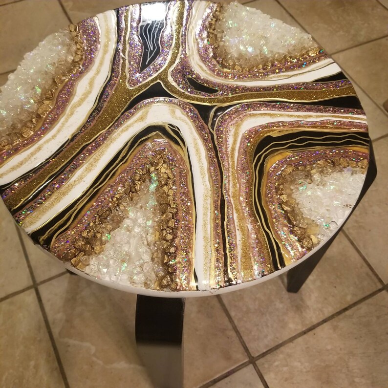 Resin geode decorative tables. Etsy