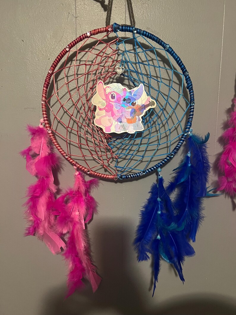 stitch angel love Dreamcatchers handmade valentines gift ‘12 rings afbeelding 2