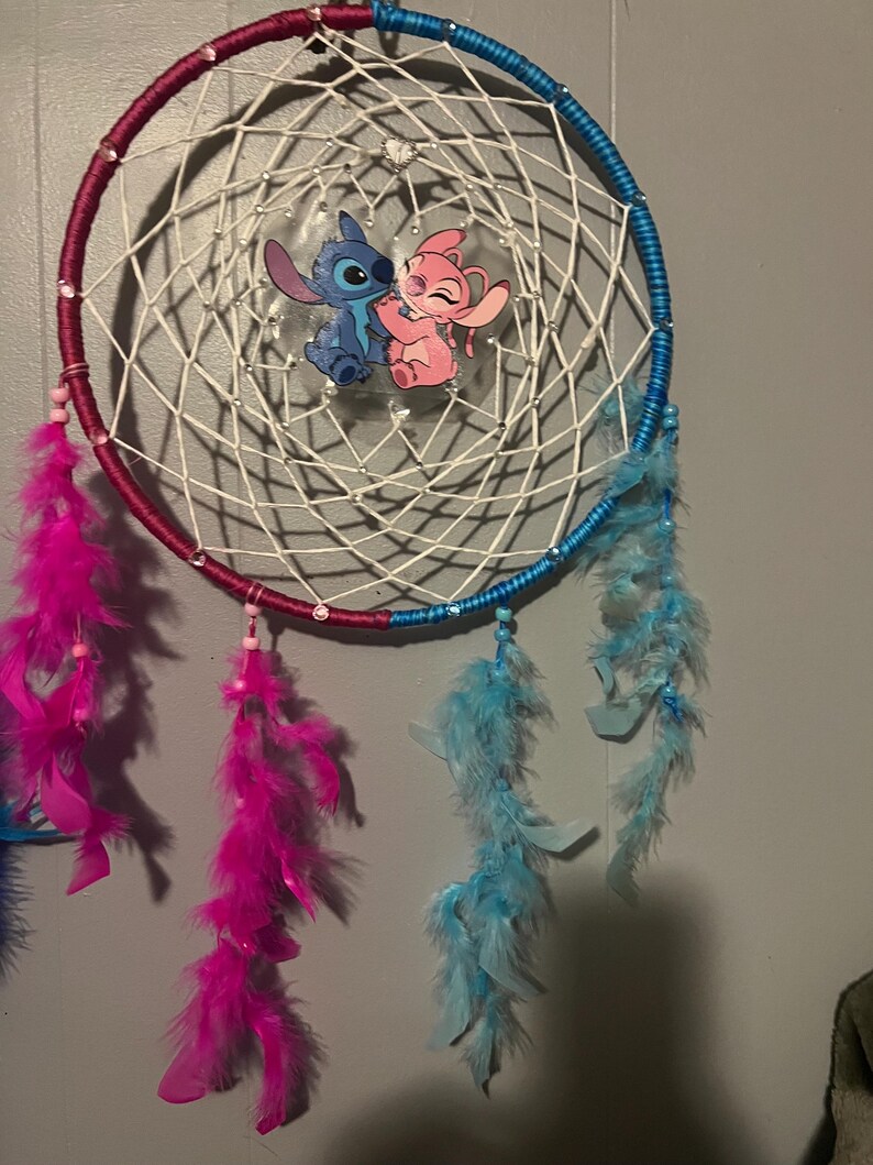 stitch angel love Dreamcatchers handmade valentines gift ‘12 rings afbeelding 7