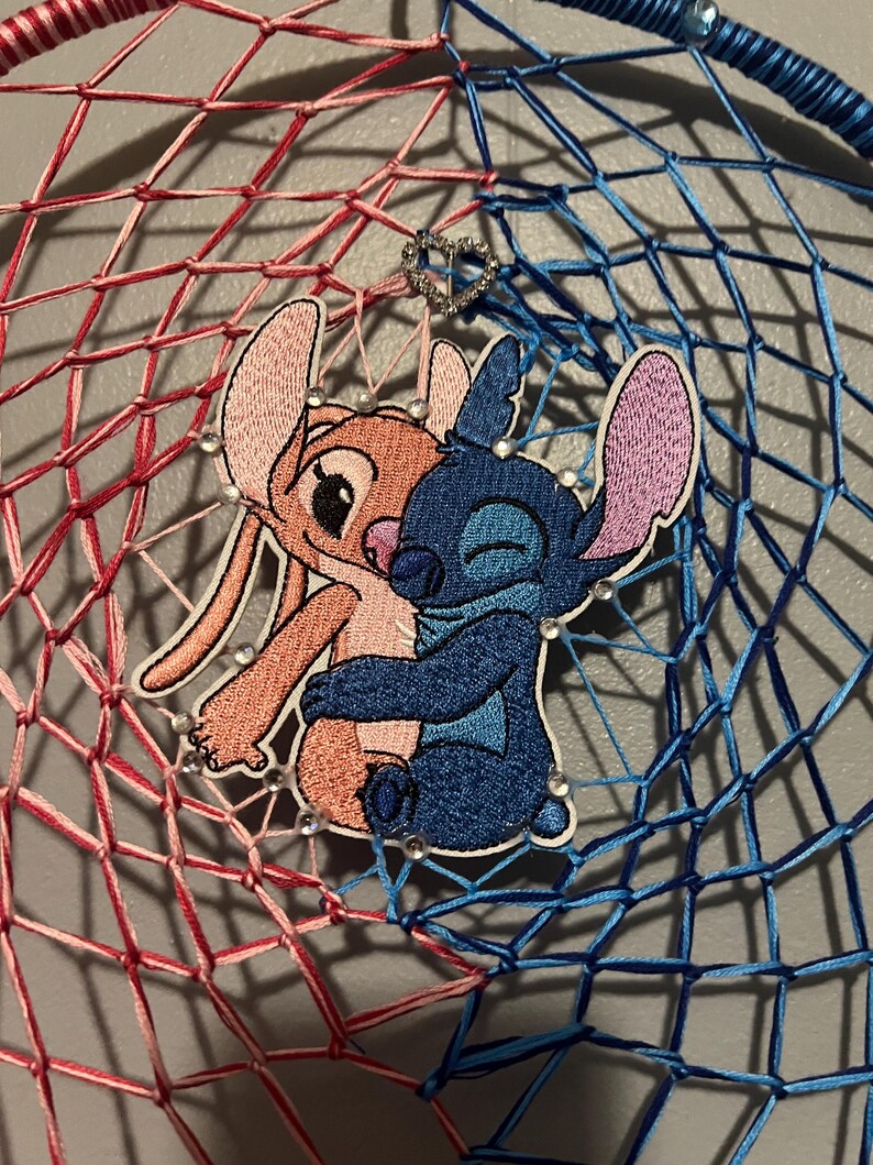 stitch angel love Dreamcatchers handmade valentines gift ‘12 rings afbeelding 8