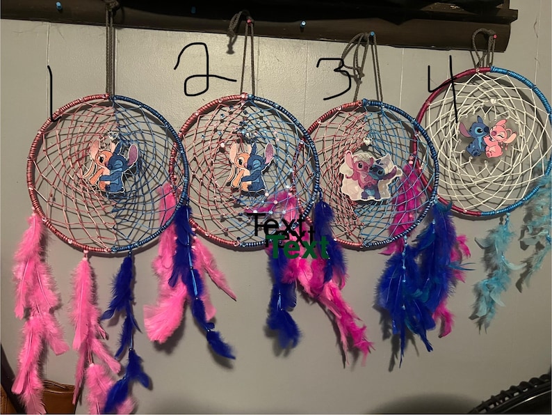 stitch angel love Dreamcatchers handmade valentines gift ‘12 rings afbeelding 1
