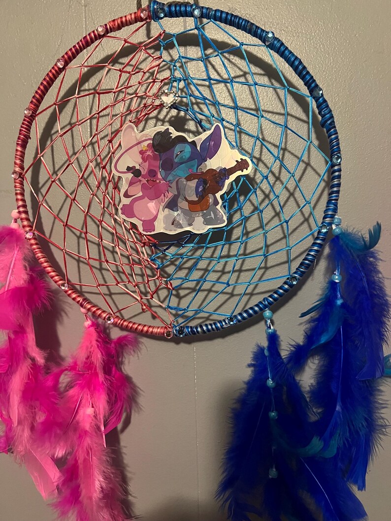 stitch angel love Dreamcatchers handmade valentines gift ‘12 rings afbeelding 4