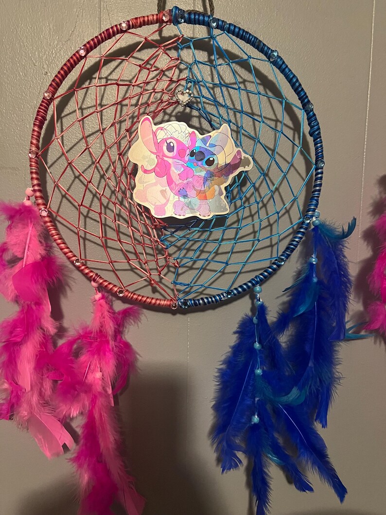 stitch angel love Dreamcatchers handmade valentines gift ‘12 rings afbeelding 9