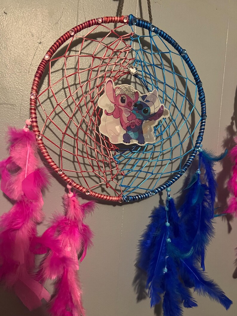 stitch angel love Dreamcatchers handmade valentines gift ‘12 rings afbeelding 10