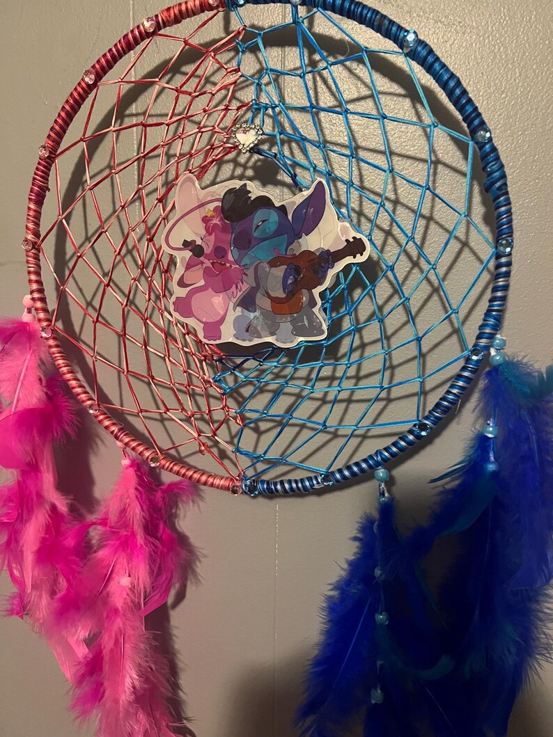 stitch angel love Dreamcatchers handmade valentines gift ‘12 rings afbeelding 3