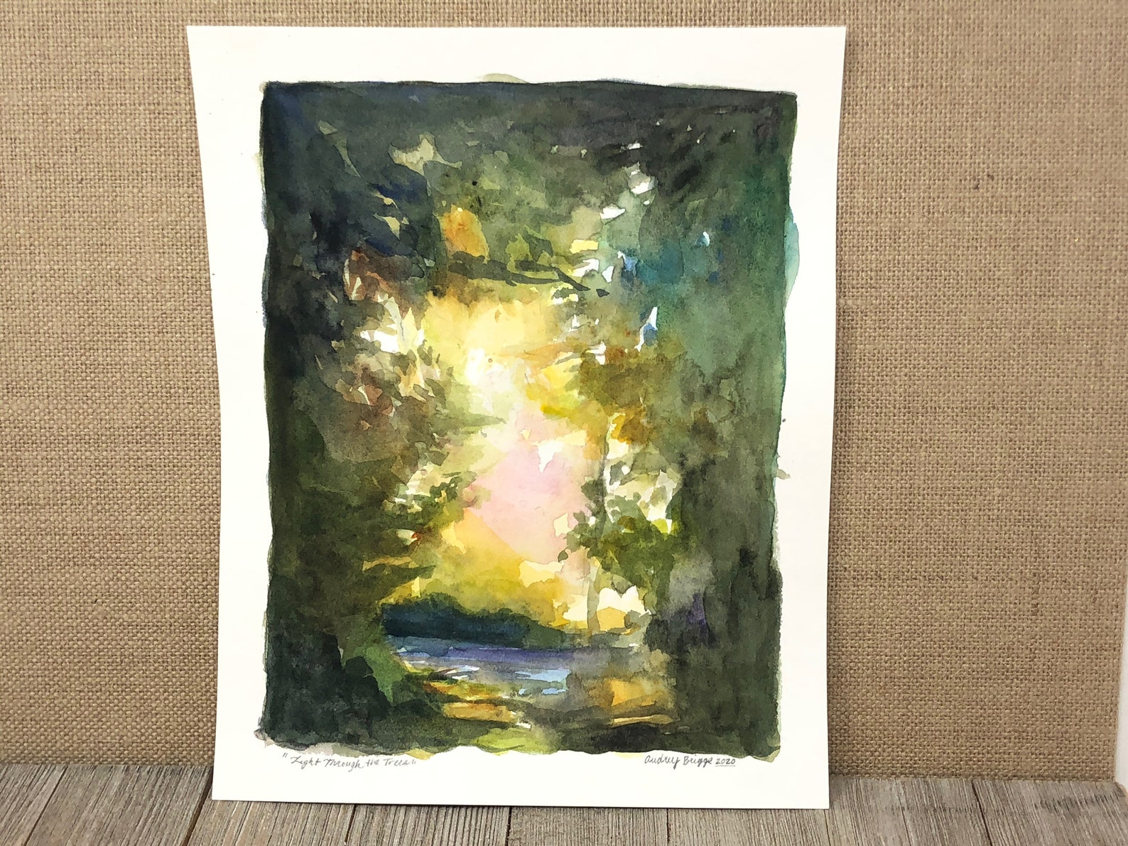Light Through The Trees Original Watercolor Painting Etsy
