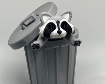 Raccoon with Trashcan