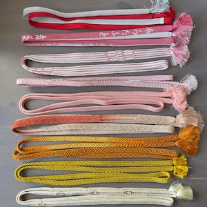 Vintage Japanese Silk Kumihimo Cord Obijime: Kimono Himo Tie String
