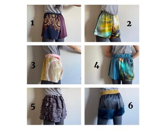Quirky Gift: Pure Silk Shorts in a Bag made from Fashion House Dresses *FREE POSTAGE* choose your style