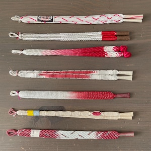 Japanese Vintage Silk Haori Himo Tie Strings w/ Tassels for Haori Jacket *Choose Your Style* Kumihimo Crafts Old-Stock Palace Seamstress
