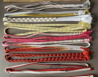 Vintage Japanese Obijime Kimono Tie String - Kumihimo Braided Cord Himo