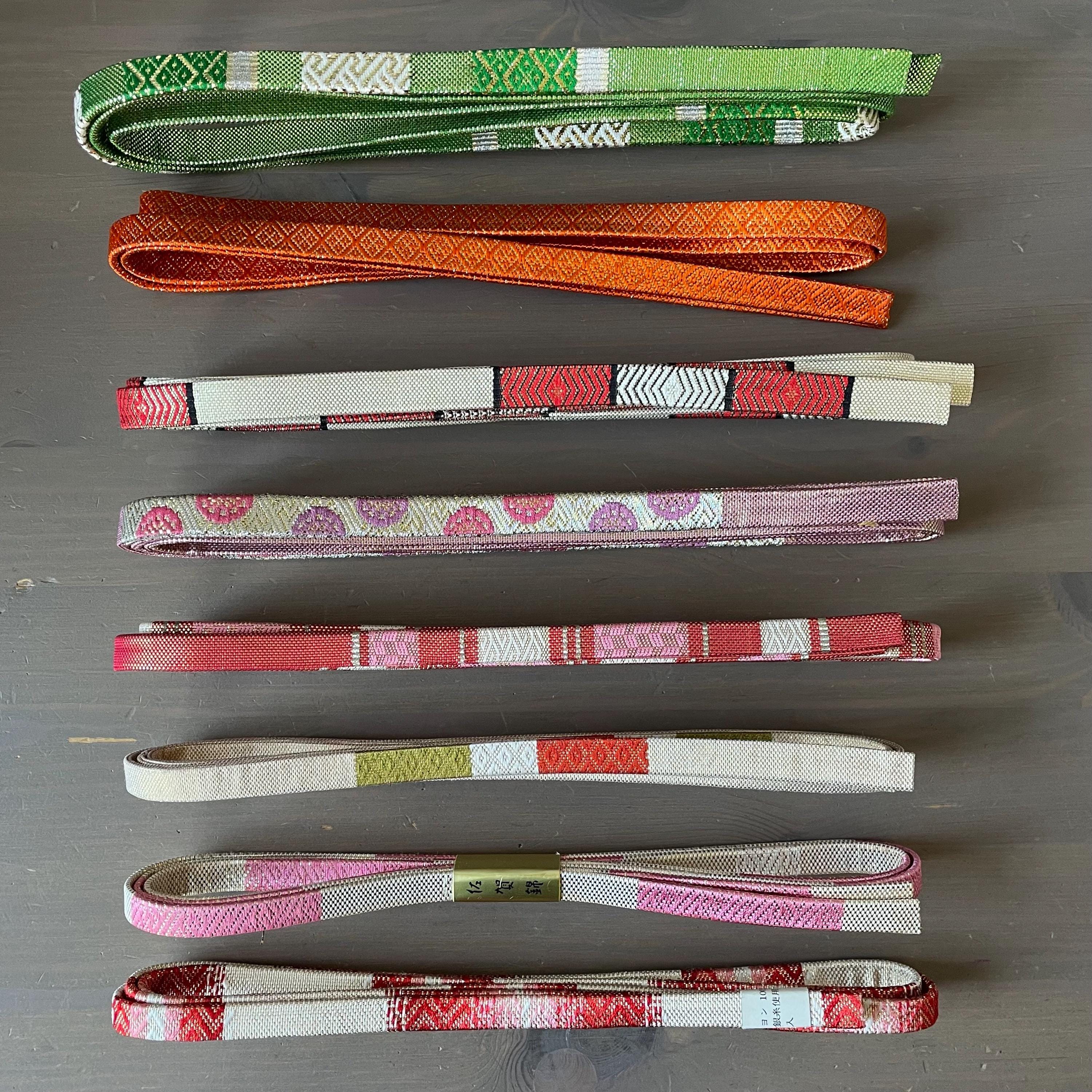 帯締め ヴィンテージ佐賀錦帯締め：ラメ入り着物組紐 - Etsy 日本