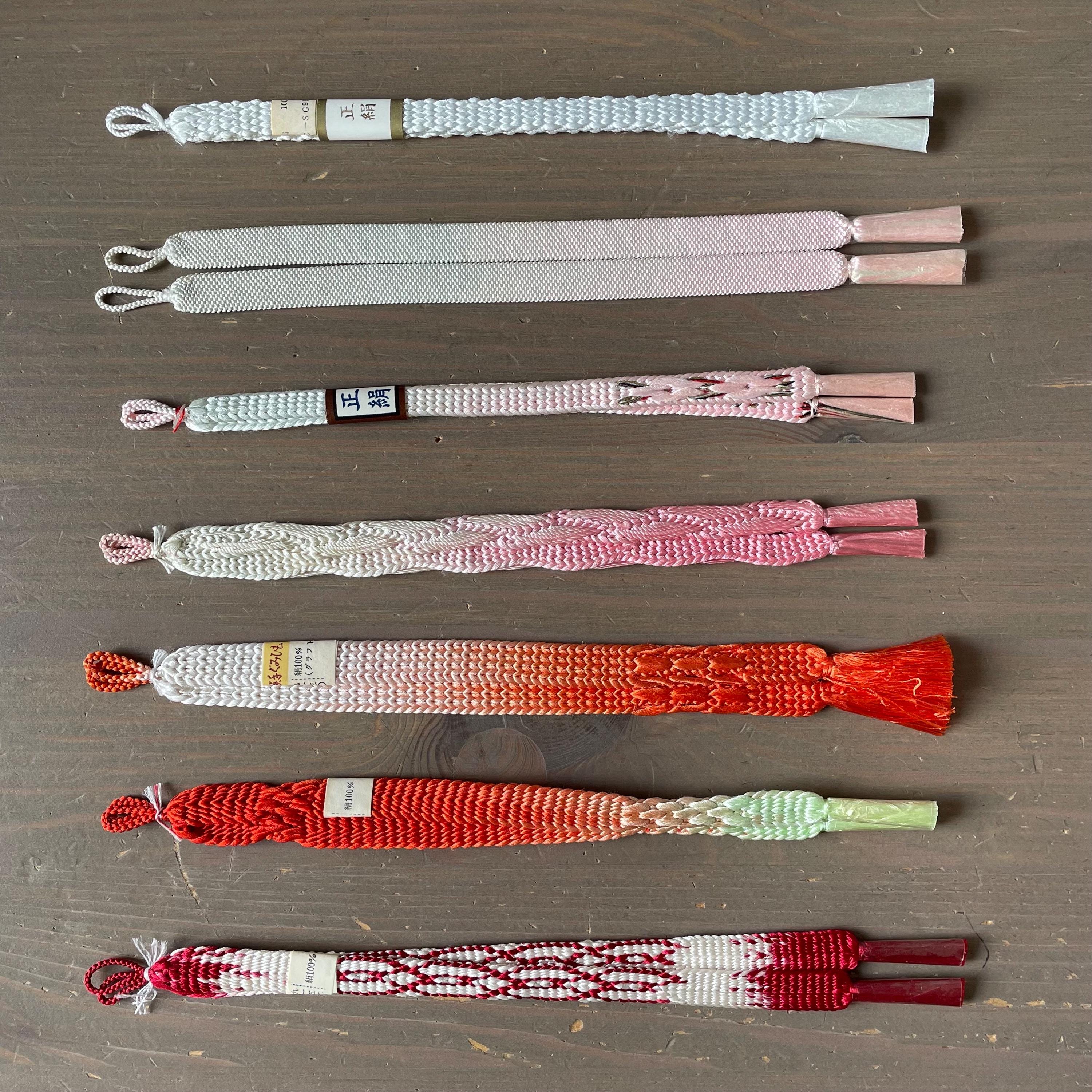 Japanese Vintage Silk Haori Himo Tie Strings w/ Tassels for Haori Jacket *Choose Your Style* Old-Stock Kumihimo Crafts 羽織紐 PalaceSeamstress