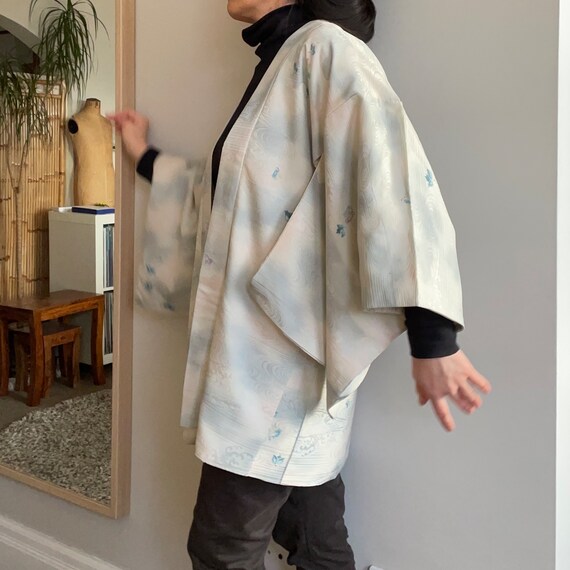 Japanese Vintage Silk Rinzu Oridashi Haori Jacket… - image 1