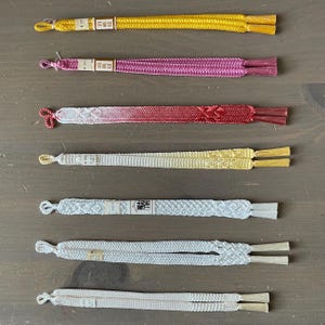 Vintage Silk Haori Himo Tie Strings w/ Tassels for Haori Jacket *Choose Your Style* Old Stock Kumihimo Crafts 羽織紐 Haorihimo PalaceSeamstress