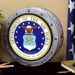 US Air Force Light Box Circle | Military Gift | Unique Fighter Pilot Gift, Patriotic Wall Decor, Unique Military Holiday Gift, Veteran