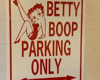Betty Boop Parking Only Funny Aluminum Fan Sign