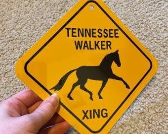 Tennessee Walker Horse Xing 6x6 inch small Horse Aluminum Crossing Sign