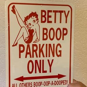 Betty Boop Parking Only Funny Aluminum Fan Sign