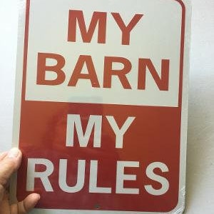 My Barn  My Rules  Funny   Aluminum Equine Horse Sign