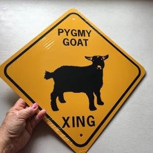 Pygmy Cabra Xing divertido tubo de aluminio signo de cruce