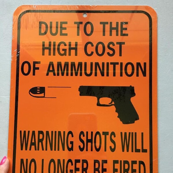 No Warning Shot Sign Etsy
