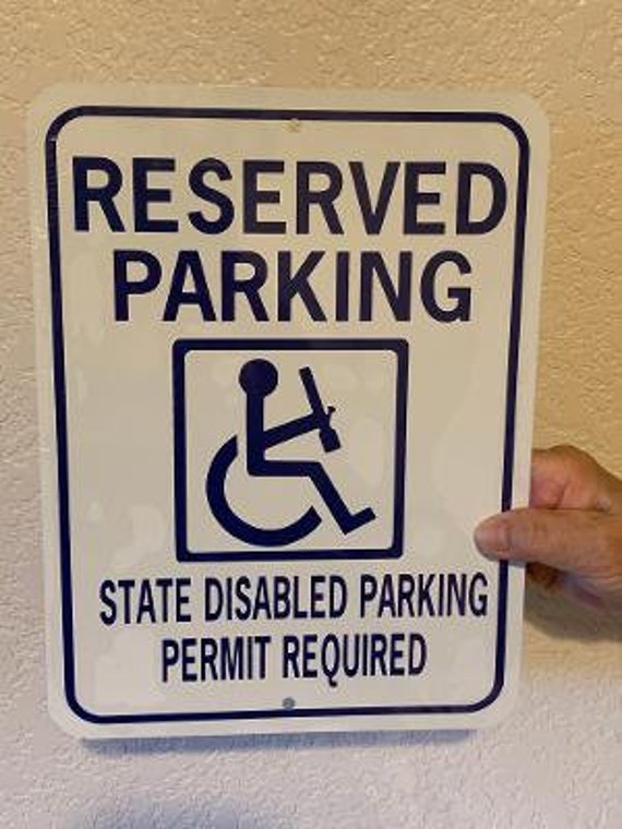 Reserved Parking State Disabled Parking Permit Required Etsy