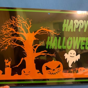 12x18 Happy Halloween Sign Aluminum   Holiday decor