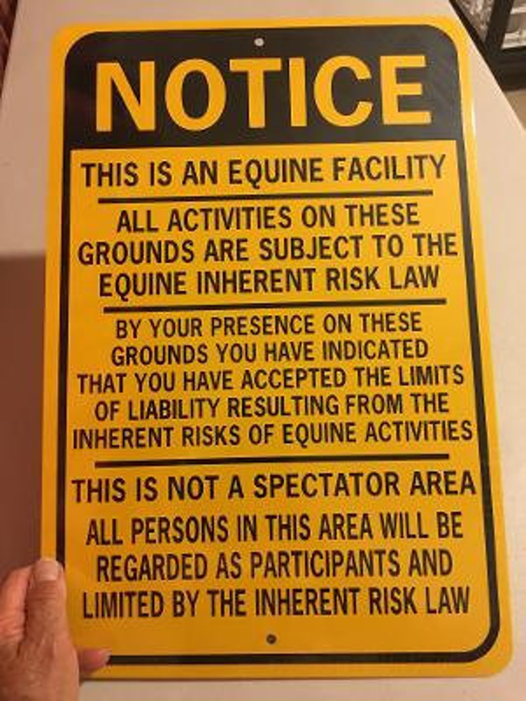 Generic Limited Equine Liability Aluminum Horse Sign 12x18 Inches - Etsy