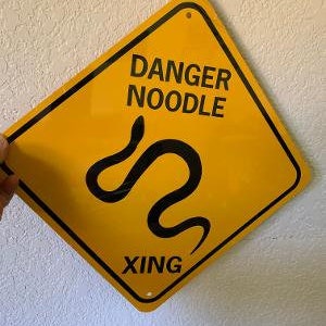 Danger Noodle Xing  Sign Funny Aluminum  Snake Crossing