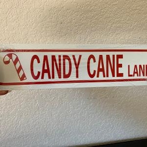 Candy Cane Lane  3x12 inch Funny Aluminum Holiday Sign