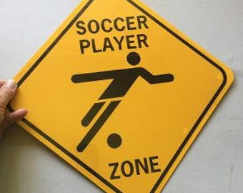 Soccer Player Zone --  Aluminum Crossing Sign