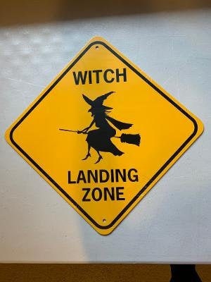 CLEARANCE Witch Landing Zone Funny Aluminum Caution Sign | Etsy