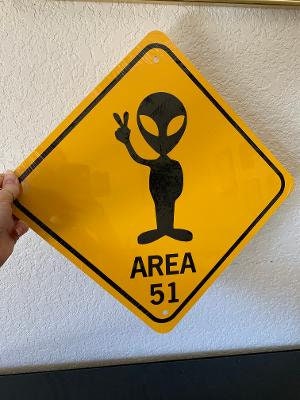 Area 51  Alien Zone  Funny Aluminum Sign