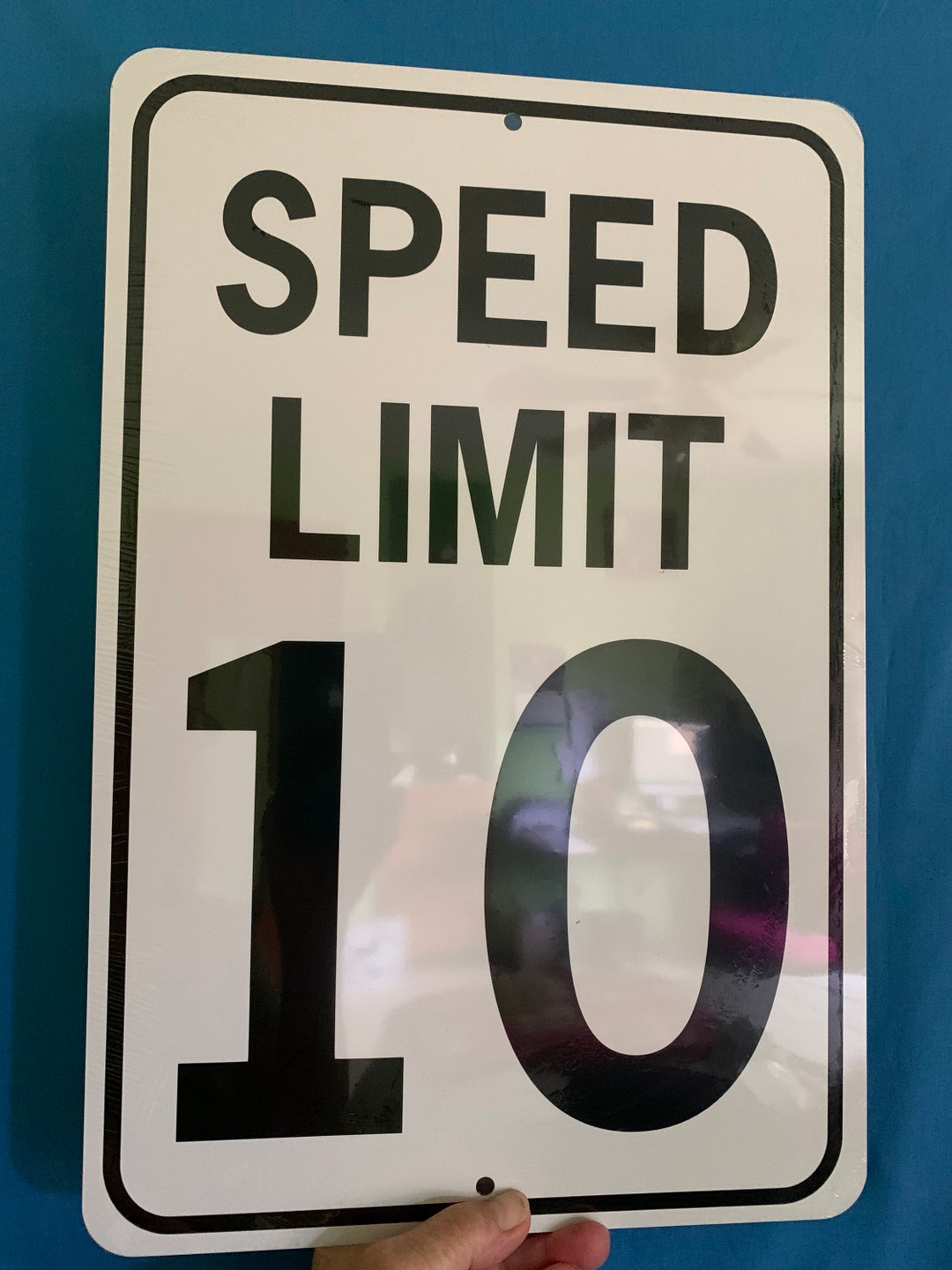 LARGE Speed Limit 10 MPH Drive Slowly 12x18 Inch Aluminum Driveway Sign ...