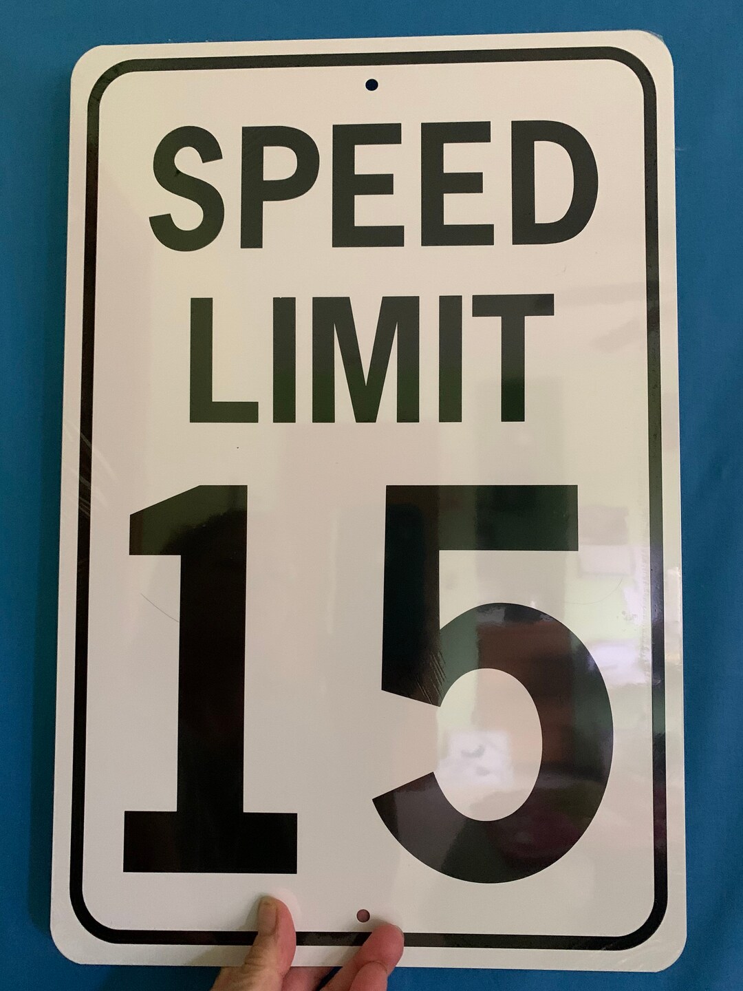 LARGE Speed Limit 15 MPH Drive Slowly 12x18 Inch Aluminum Driveway Sign ...