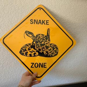 Snake Zone  Aluminum Rattlesnake Crossing Sign