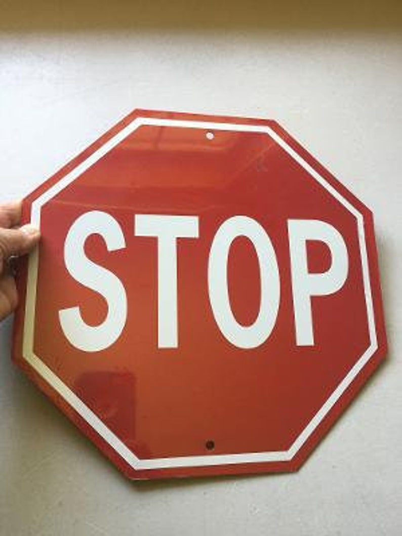 STOP 12 inch octagonal Stop Sign Aluminum Sign image 1