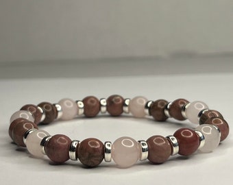 Rose Quartz with Chrysanthemum stones and Steel