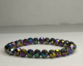 Hematite Magnetic Crystal Stones, Womens Bead Bracelet