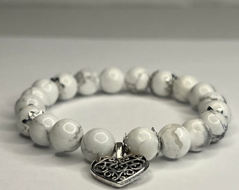 Howlite with steel heart