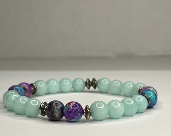 Aquamarine and Purple Turquoise Marble with steel