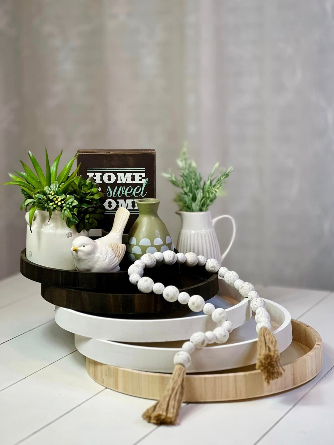 Round Decorative Trays Etsy