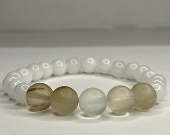 Pure white quartz, with Amethyst and Matte Watermelon Rind