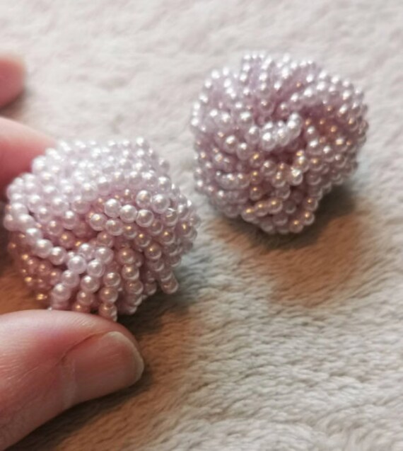 Boucles d'oreilles (Vintage) - Enroulades de perl… - image 3