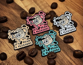 Coffee Enamel Pins - It's Bean A Pleasure - Barista Funny Pins