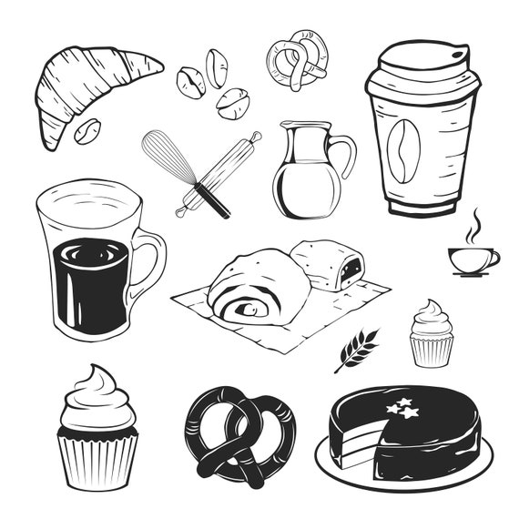 Download Bakery Set Svg Coffee Mug Milk Jug Cupcake Tea Cake Etsy PSD Mockup Templates