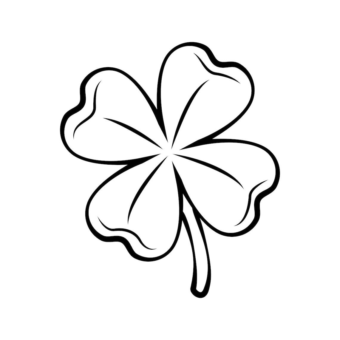 Contour de trèfle à quatre feuilles. St. Patrick day s. | Etsy