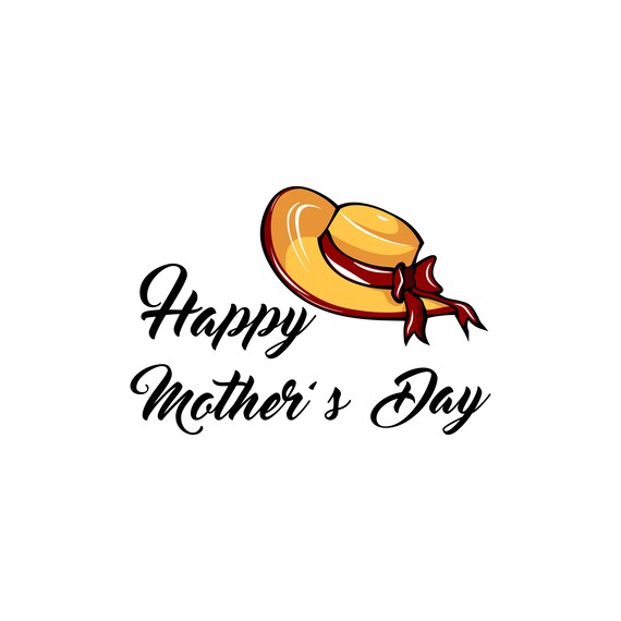 Happy Mother S Day Svg Wide Brimmed Hat With Bow Icon Etsy